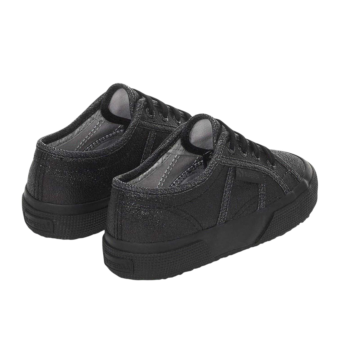 Total Black Hematite - Back - Superga Girls Lamej Canvas Shoes