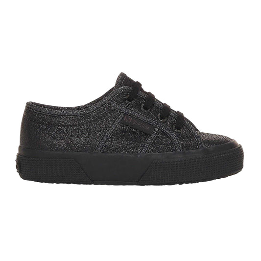 Total Black Hematite - Front - Superga Girls Lamej Canvas Shoes