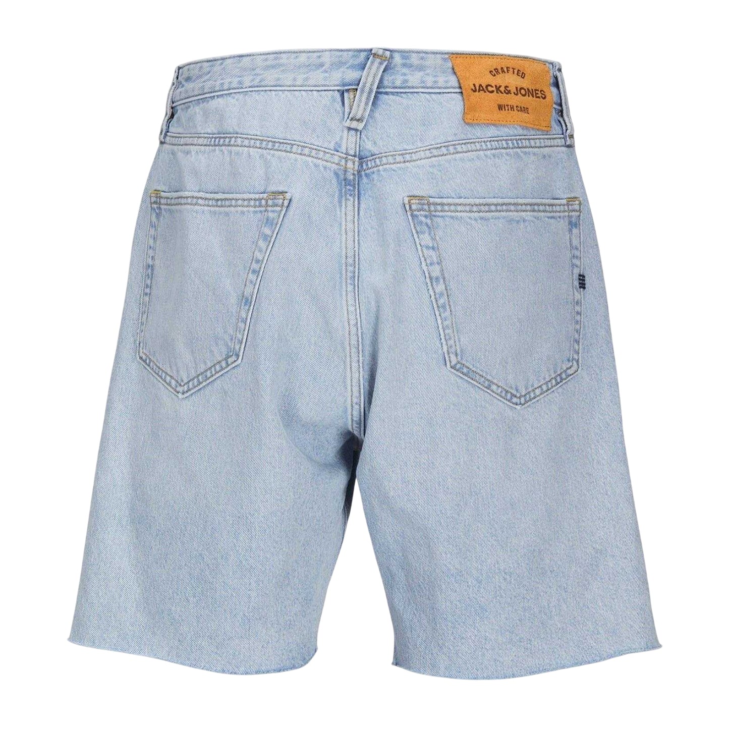 Blue Denim - Back - Jack And Jones Mens Denim Frayed Edge Shorts