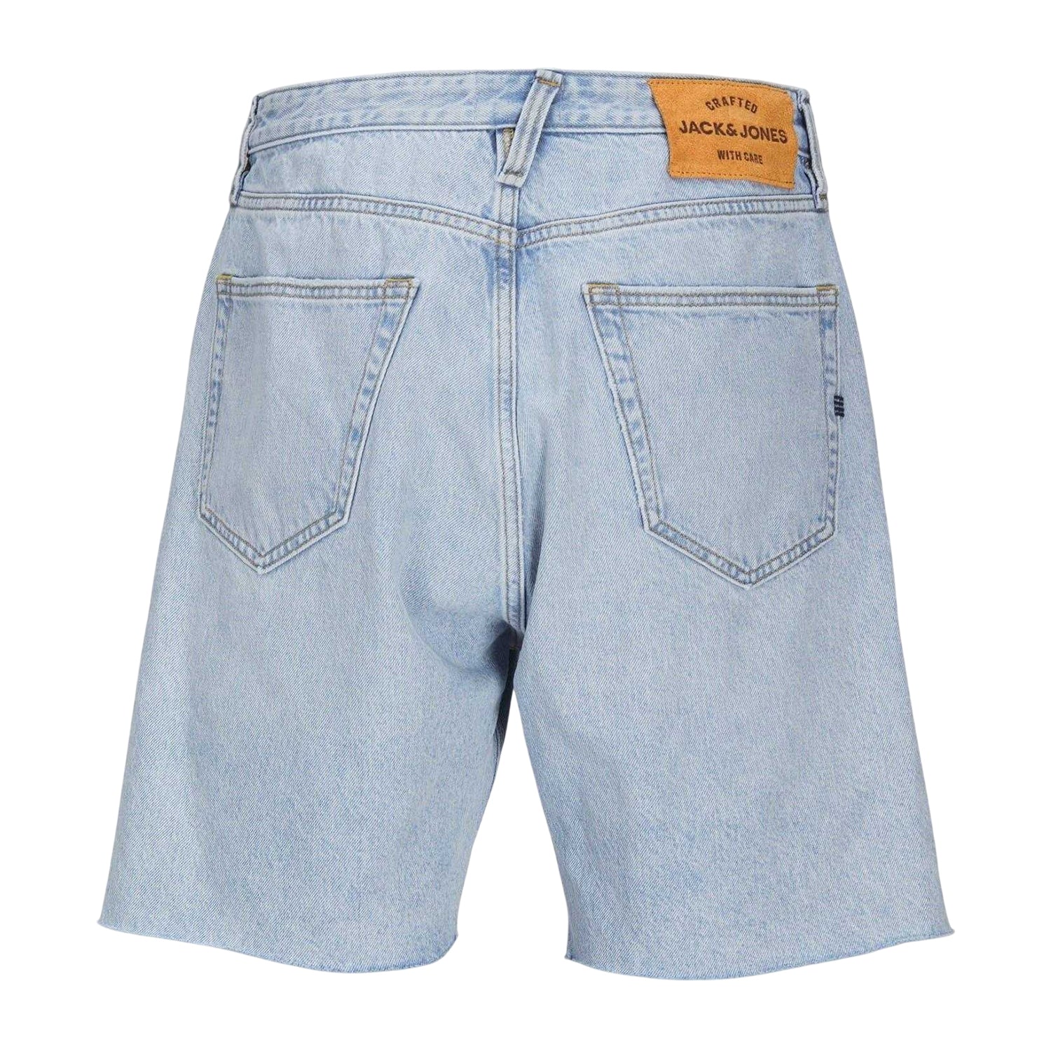 Blue Denim - Back - Jack And Jones Mens Denim Frayed Edge Shorts