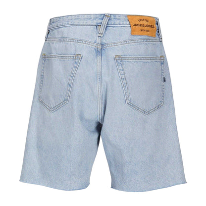 Blue Denim - Back - Jack And Jones Mens Denim Frayed Edge Shorts