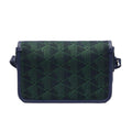Blue - Back - Lacoste Womens-Ladies Heritage Jacquard Flap Closure Satchel