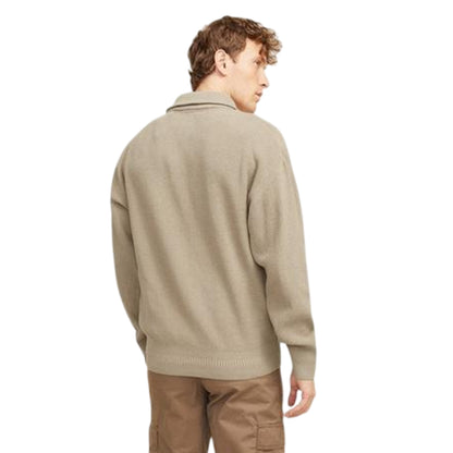 Crockery - Back - Jack And Jones Mens Rib Knit Relaxed Fit Raglan Jumper