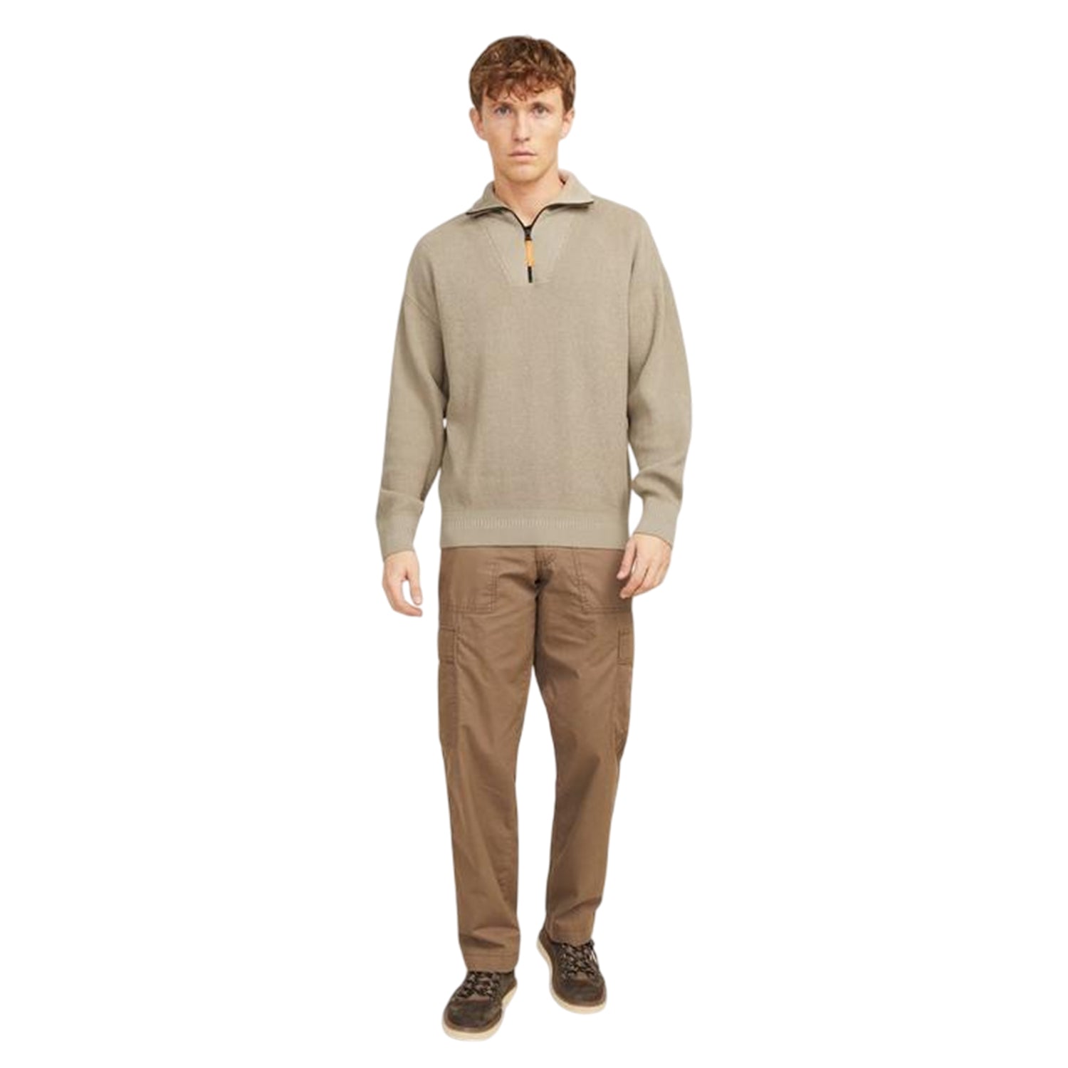 Crockery - Side - Jack And Jones Mens Rib Knit Relaxed Fit Raglan Jumper