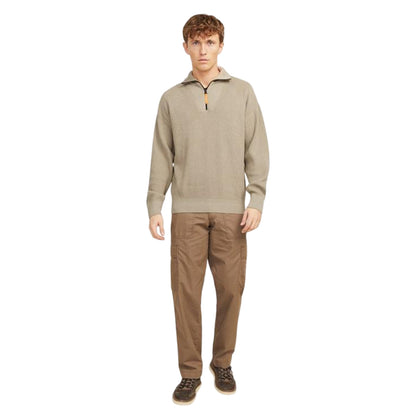 Crockery - Side - Jack And Jones Mens Rib Knit Relaxed Fit Raglan Jumper