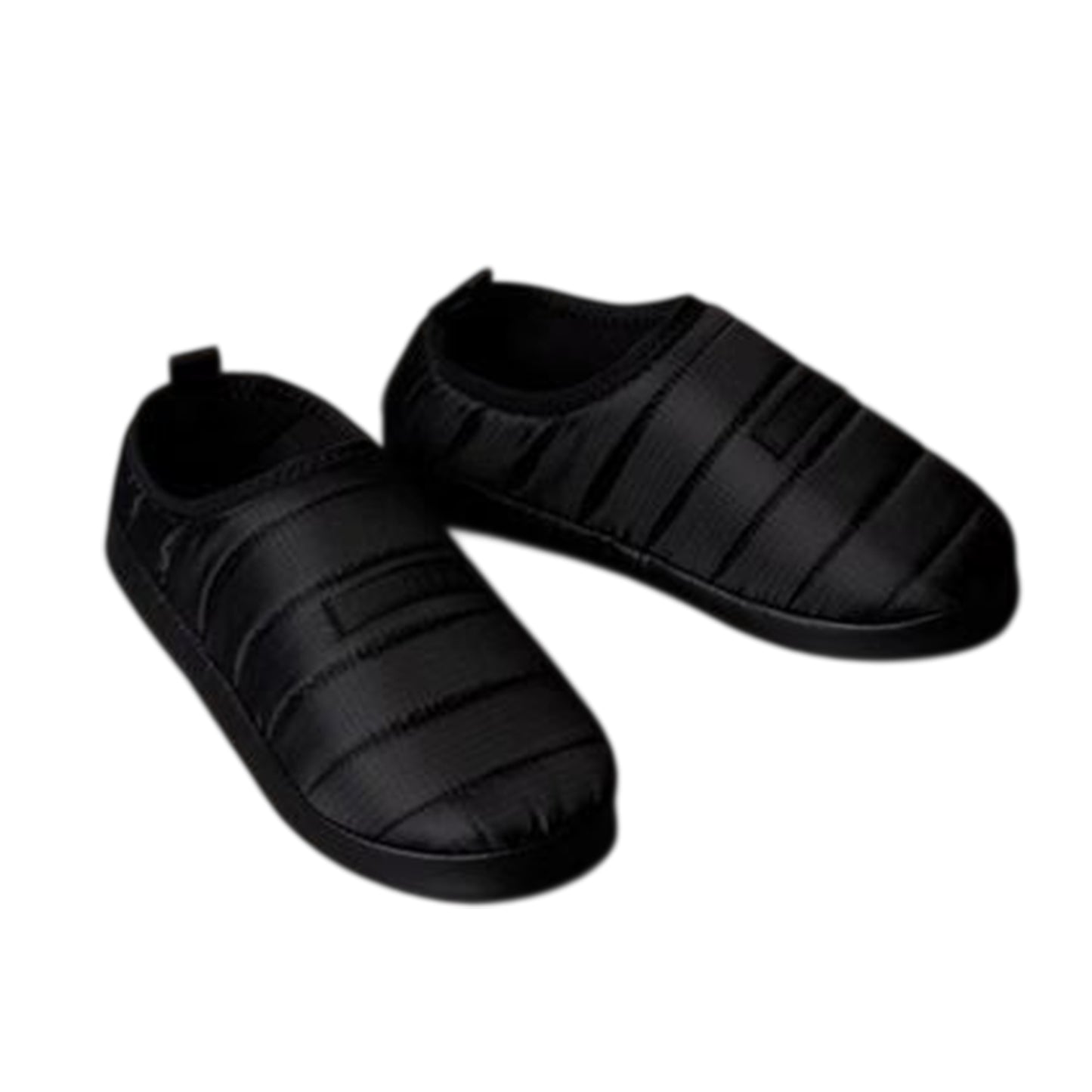 Black - Side - Calvin Klein Mens Puffer Moccasin Slippers