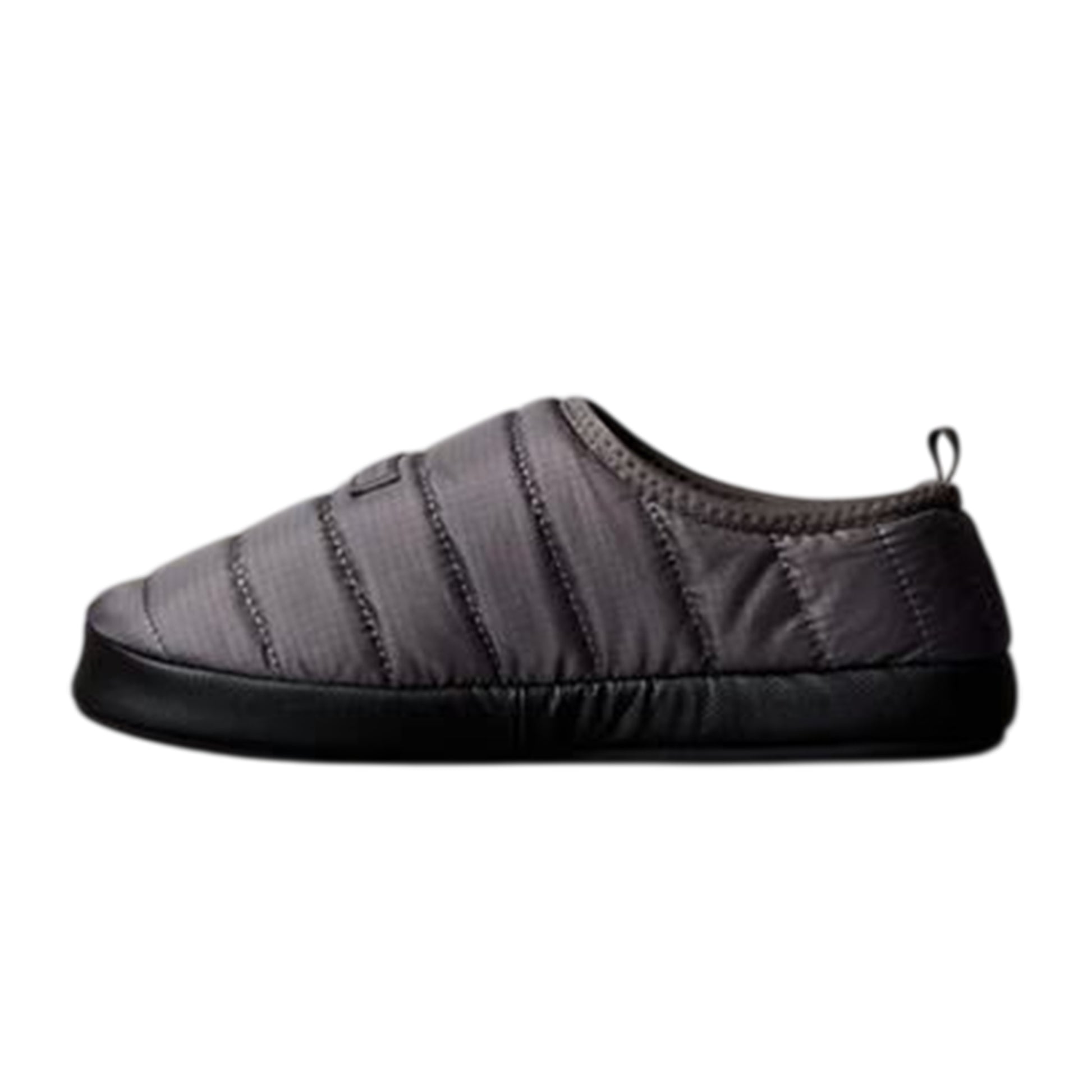 Granite Grey-Granite Black - Side - Calvin Klein Mens Puffer Moccasin Slippers