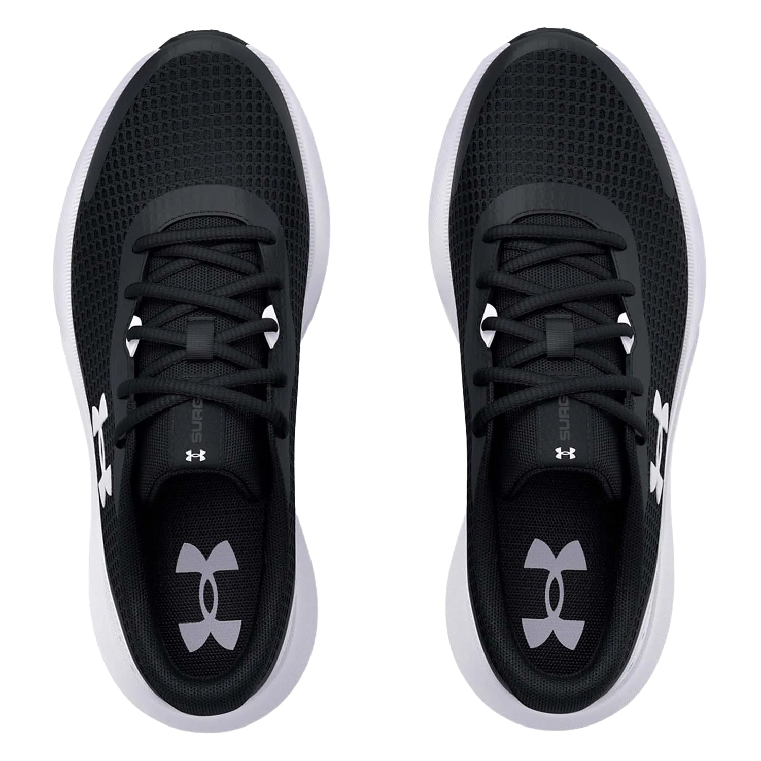 Black - Side - Under Armour Womens-Ladies Surge 3 Trainers