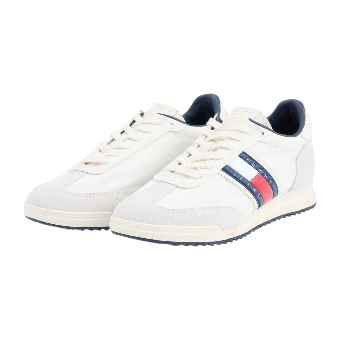 Ivory - Side - Tommy Jeans Mens Suede Running Trainers