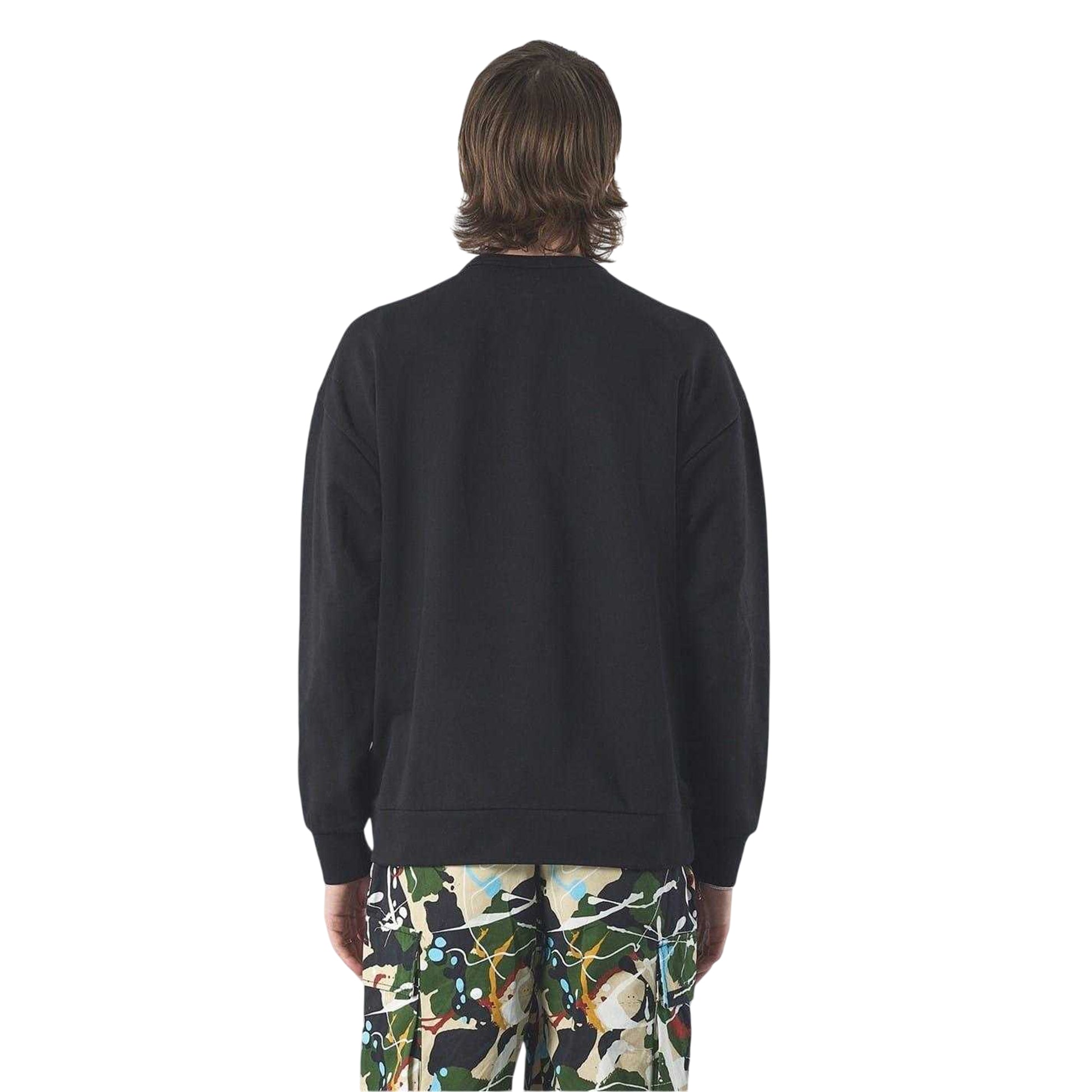 Black - Back - Pretty Green Mens Box Logo Cotton Sweatshirt