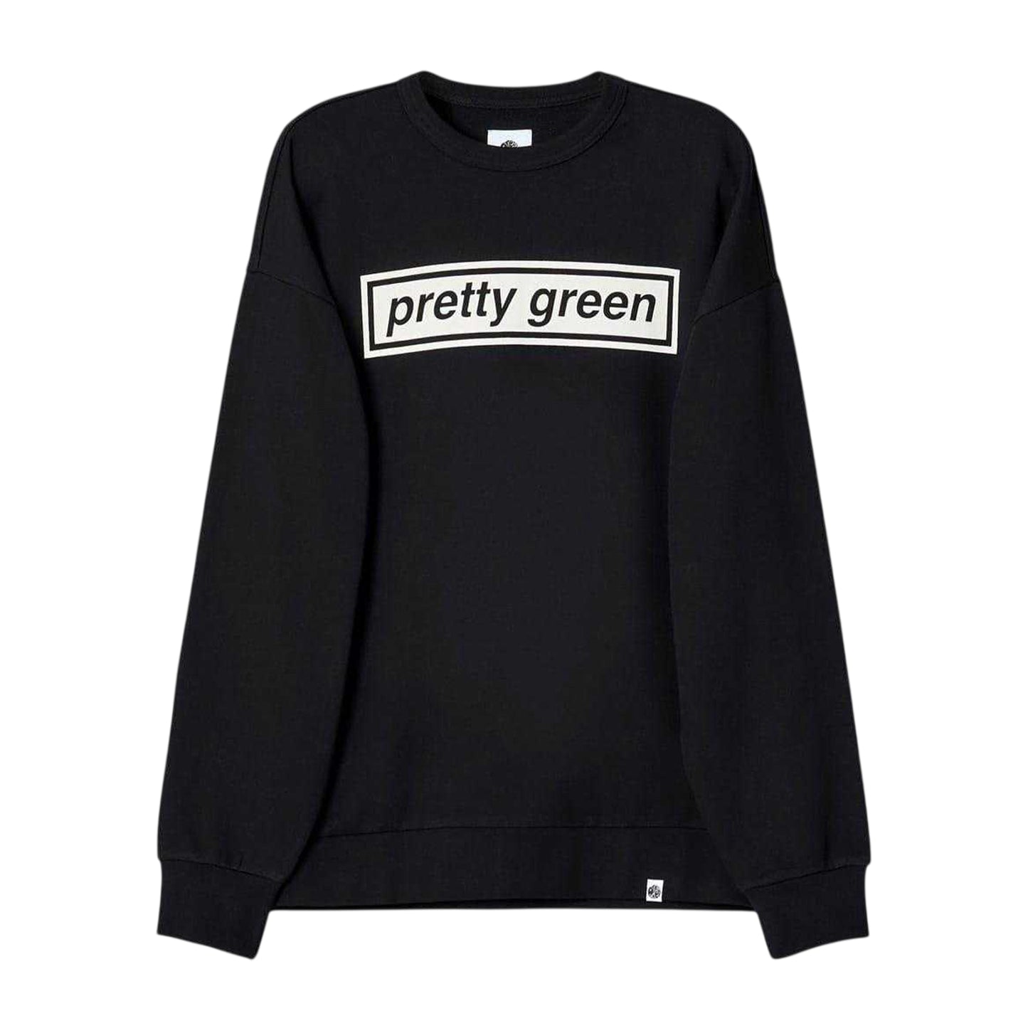Black - Front - Pretty Green Mens Box Logo Cotton Sweatshirt