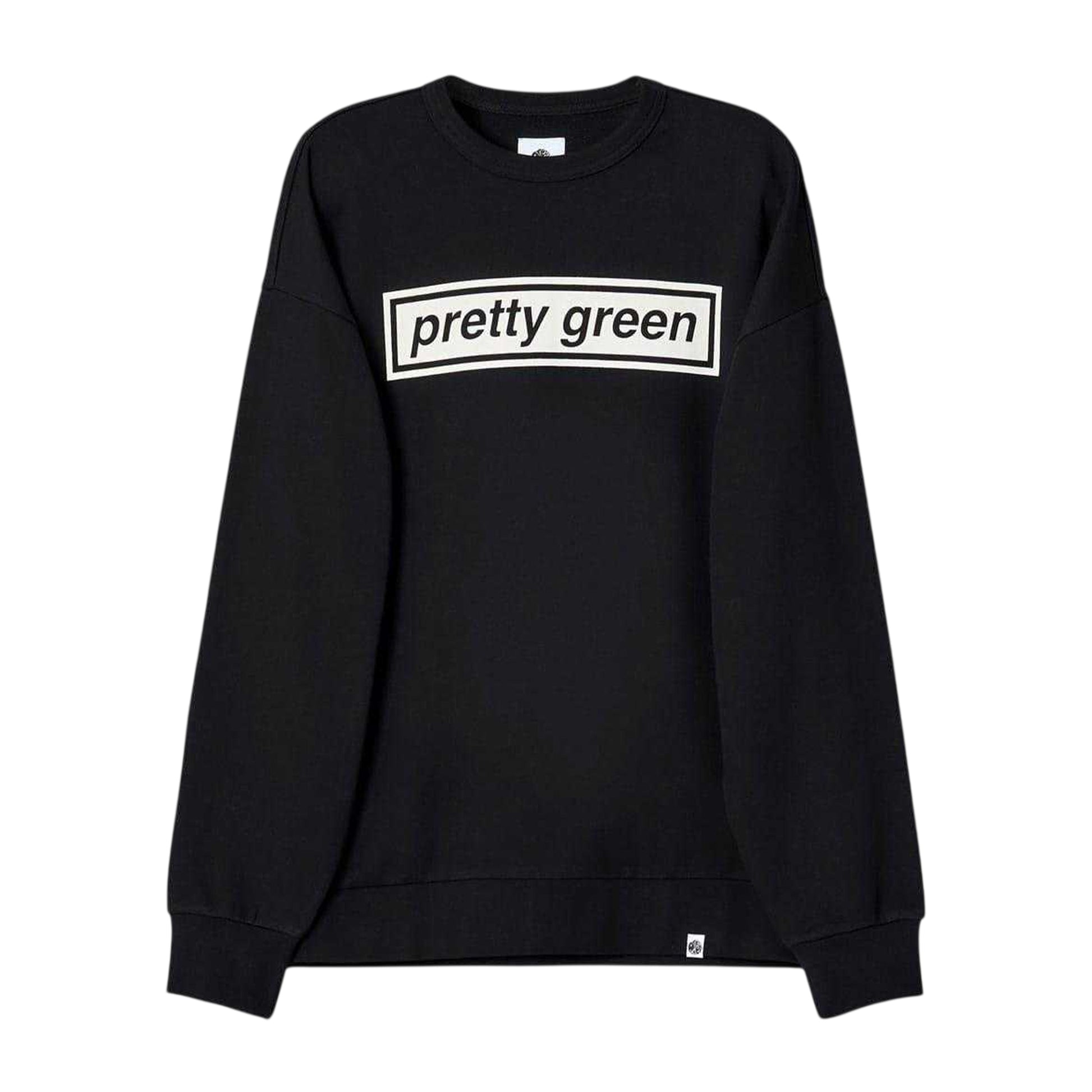 Black - Front - Pretty Green Mens Box Logo Cotton Sweatshirt