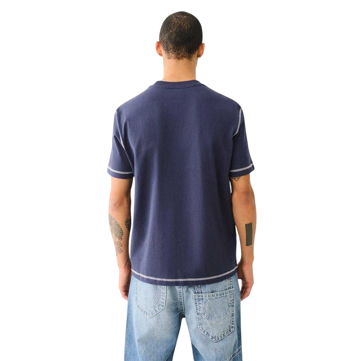 Dress Blue - Back - True Religion Mens Horseshoe T-Shirt