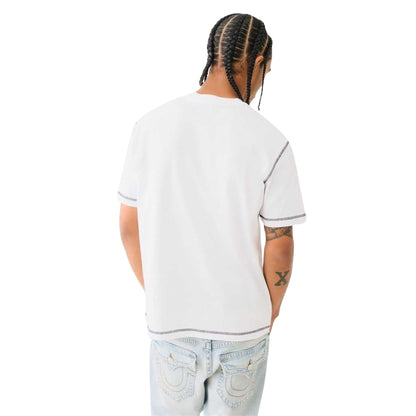 White - Back - True Religion Mens Horseshoe T-Shirt