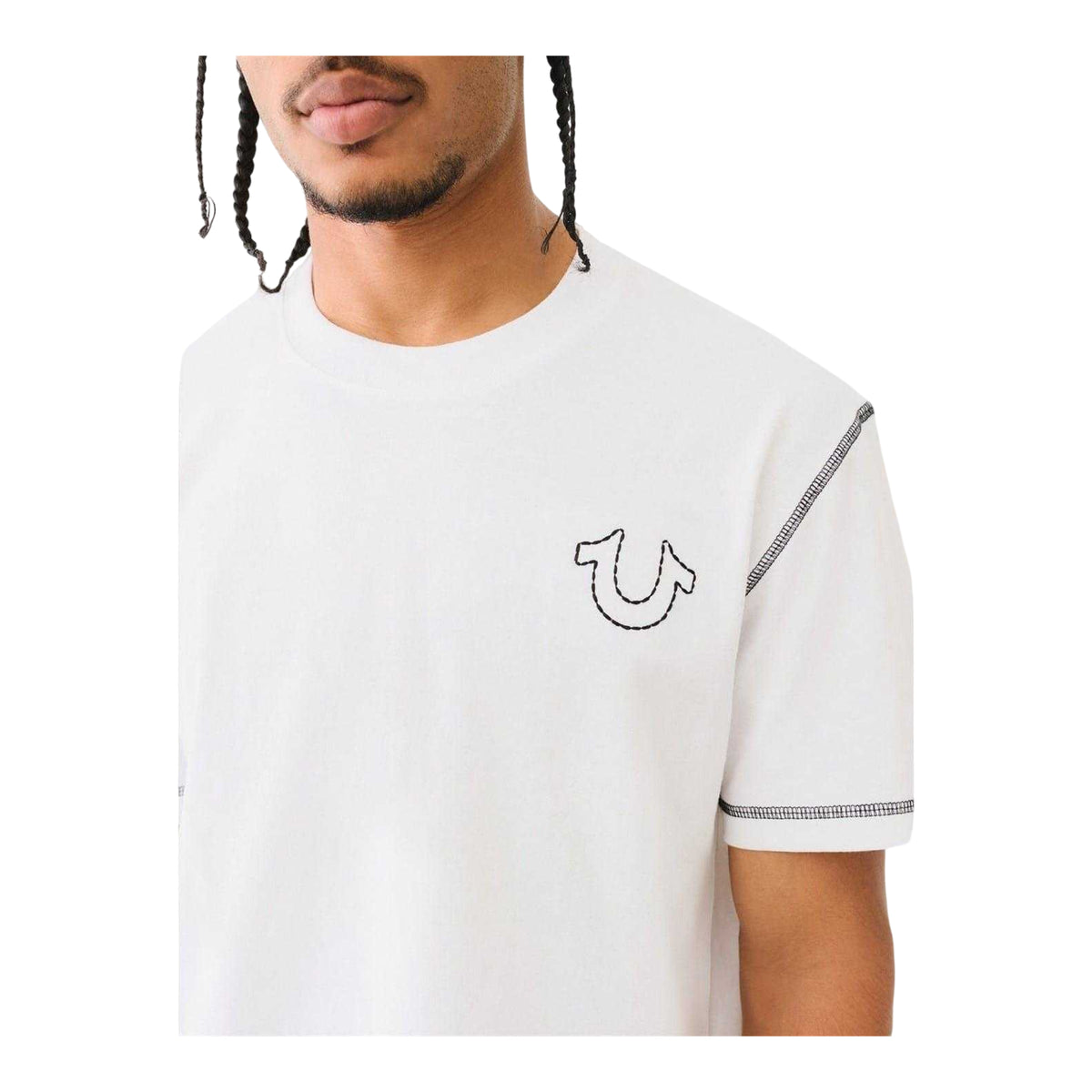 White - Side - True Religion Mens Horseshoe T-Shirt