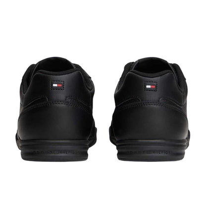 Black - Back - Tommy Hilfiger Mens Lopro Leather Trainers