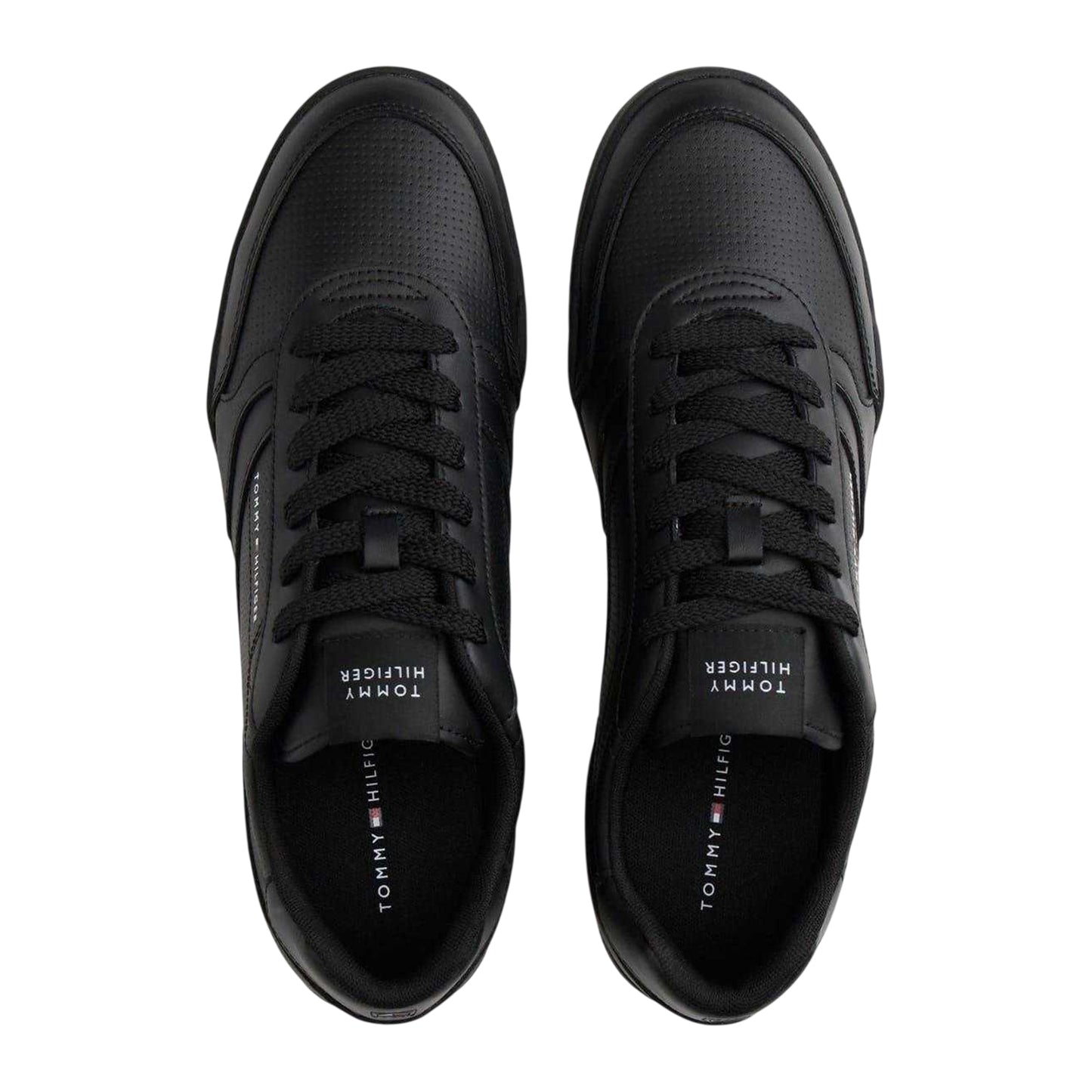 Black - Lifestyle - Tommy Hilfiger Mens Lopro Leather Trainers