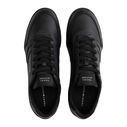 Black - Lifestyle - Tommy Hilfiger Mens Lopro Leather Trainers