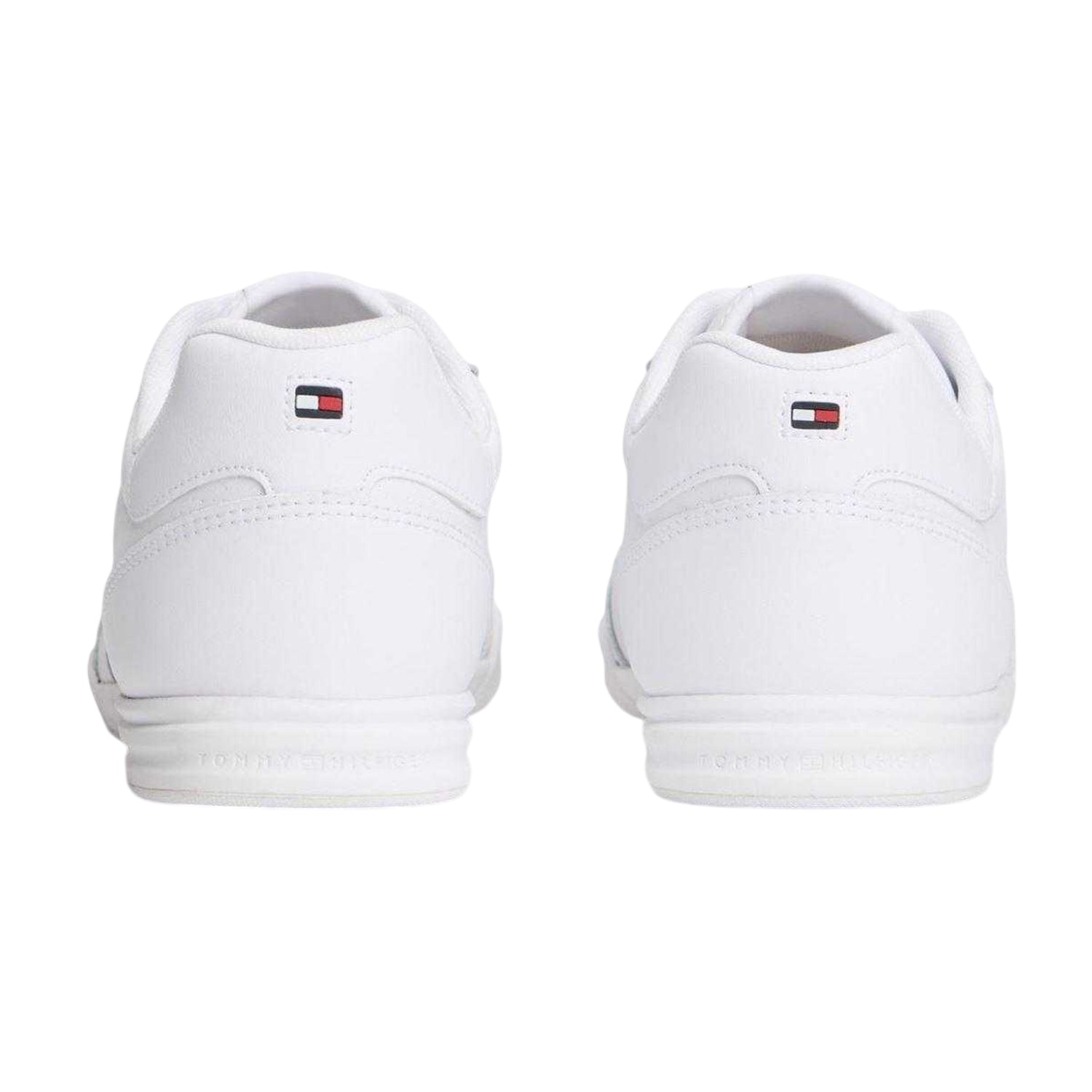 White - Back - Tommy Hilfiger Mens Lopro Leather Trainers