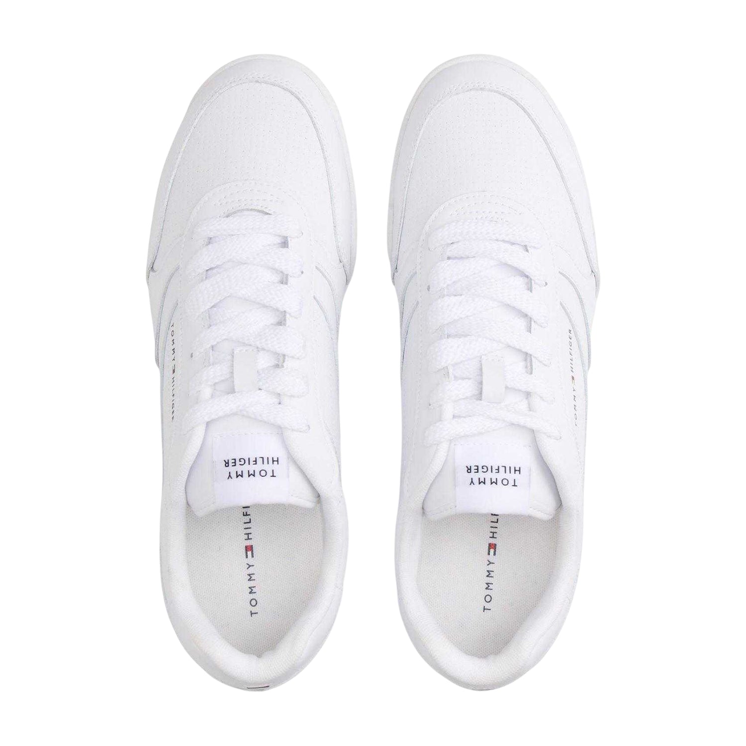 White - Lifestyle - Tommy Hilfiger Mens Lopro Leather Trainers