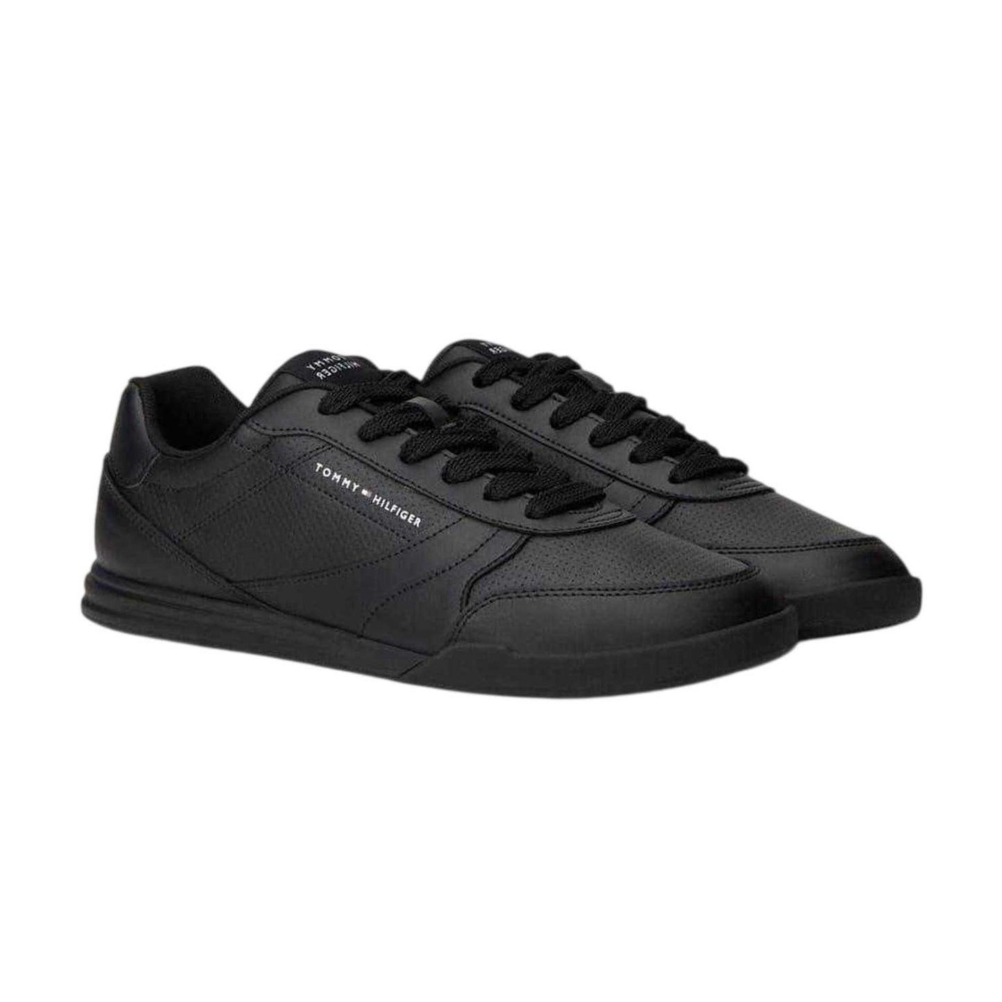 Black - Front - Tommy Hilfiger Mens Lopro Leather Trainers