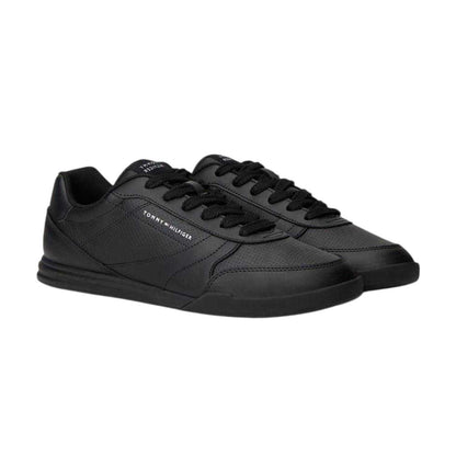 Black - Front - Tommy Hilfiger Mens Lopro Leather Trainers