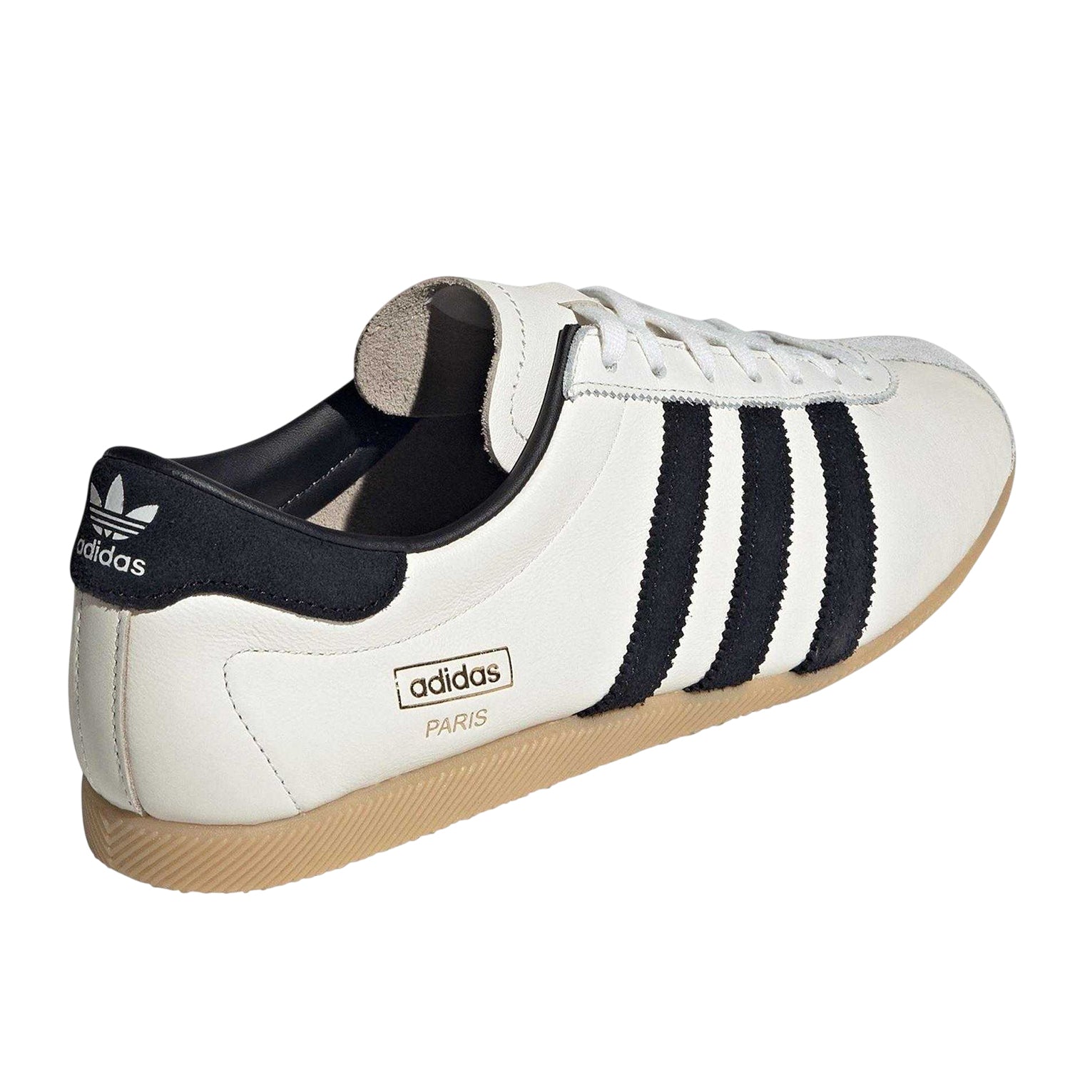 White-Black - Back - Adidas Mens Paris Leather Flat Trainers