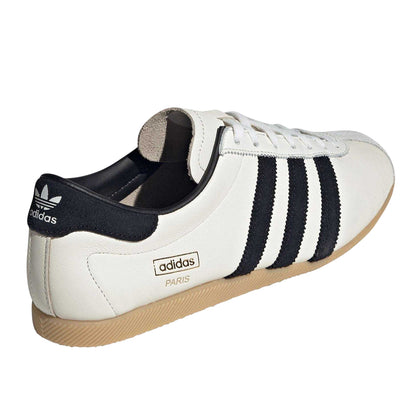 White-Black - Back - Adidas Mens Paris Leather Flat Trainers