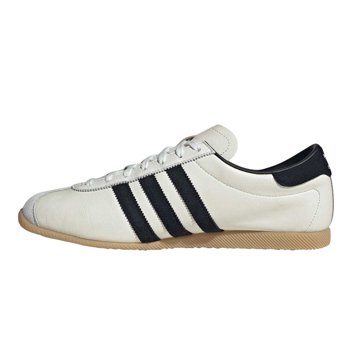 White-Black - Side - Adidas Mens Paris Leather Flat Trainers