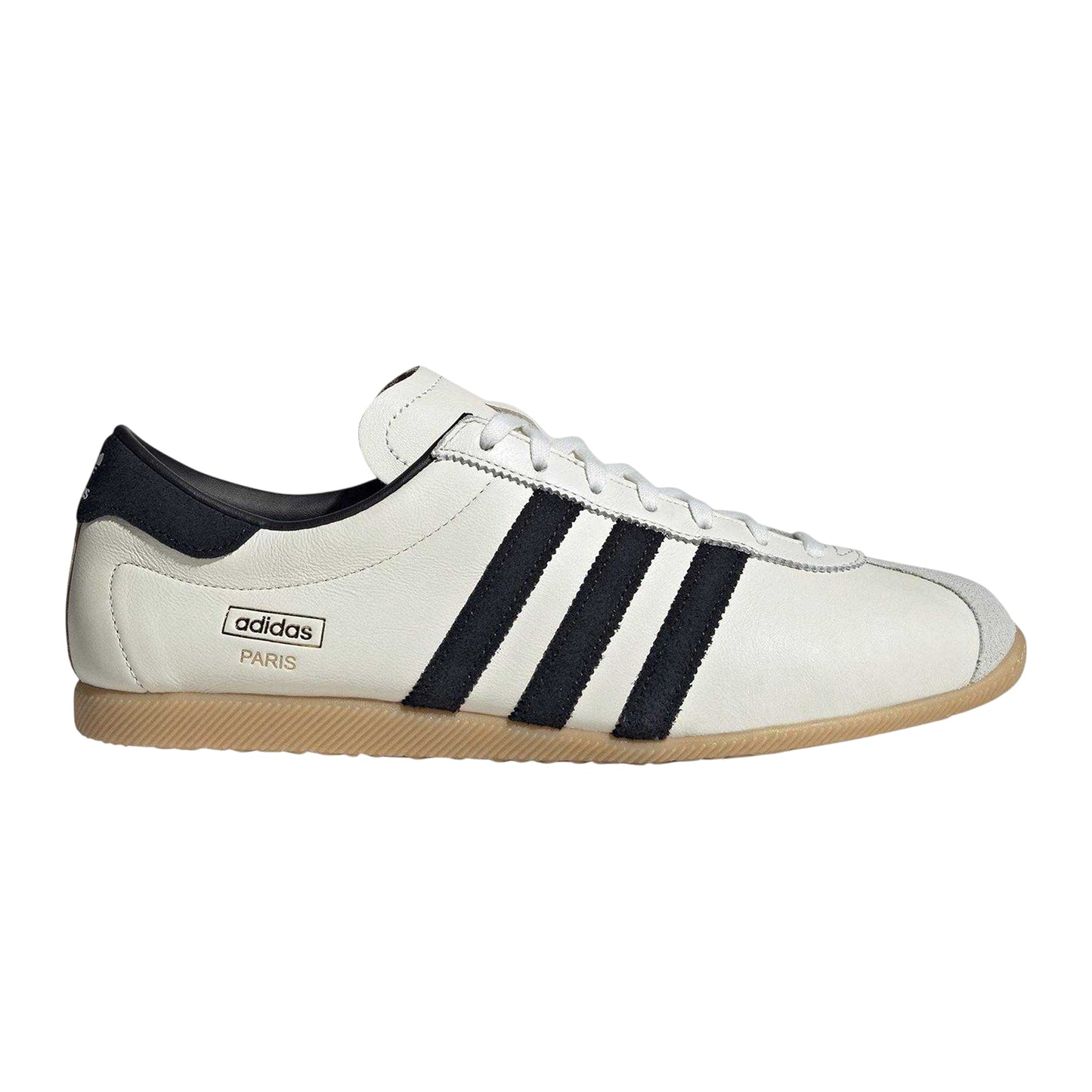 White-Black - Front - Adidas Mens Paris Leather Flat Trainers