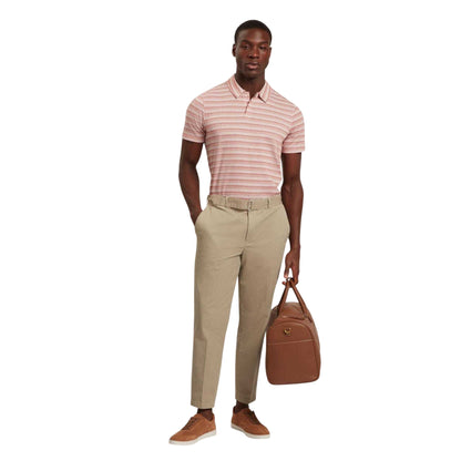 Red - Lifestyle - Ted Baker Mens Striped Waffle Knit Polo Shirt