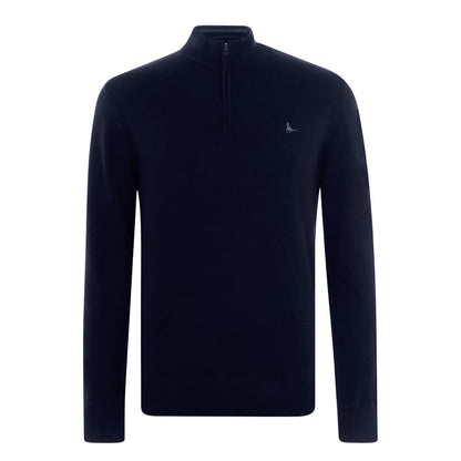 Navy - Front - Jack Wills Mens Funnel Neck Jumper