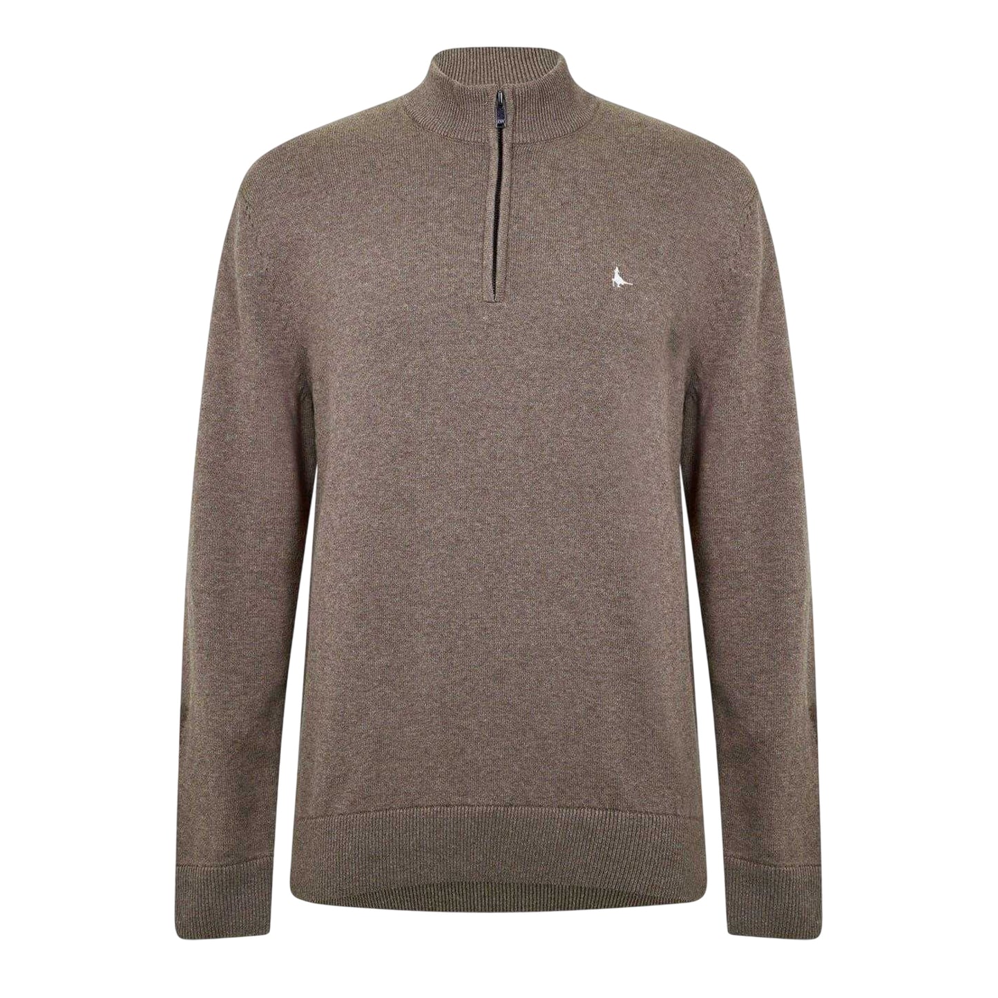 Brown Marl Marl - Front - Jack Wills Mens Funnel Neck Jumper