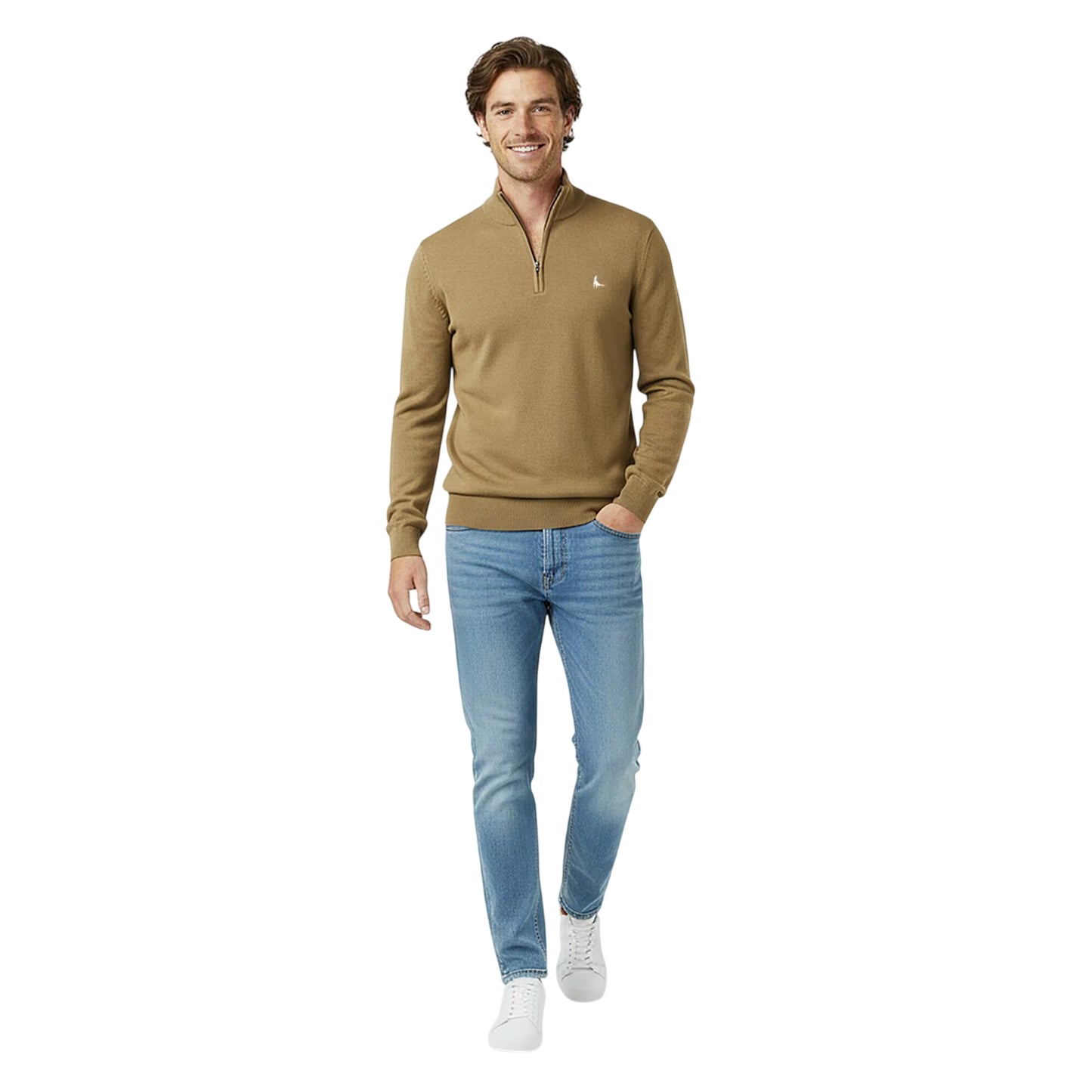 Fawn - Side - Jack Wills Mens Funnel Neck Jumper