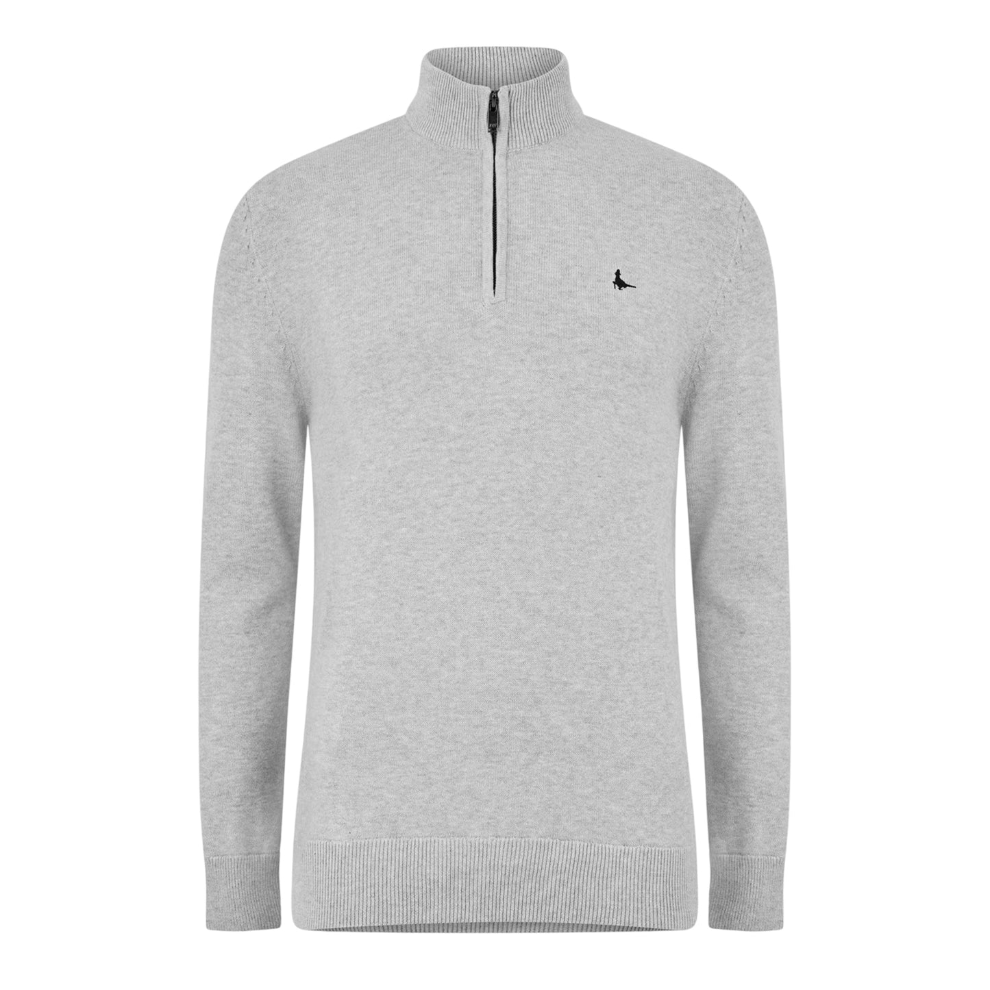Light Ash Marl - Front - Jack Wills Mens Funnel Neck Jumper