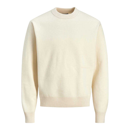 Sea Salt - Front - Jack And Jones Mens Crew Neck Regular Long-Sleeved Jumper