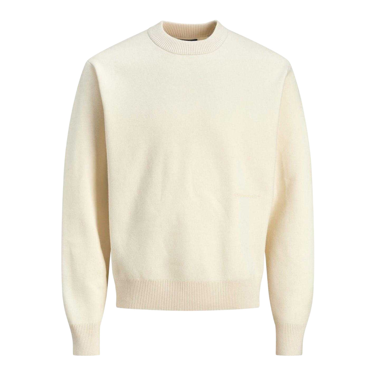 Sea Salt - Front - Jack And Jones Mens Crew Neck Regular Long-Sleeved Jumper