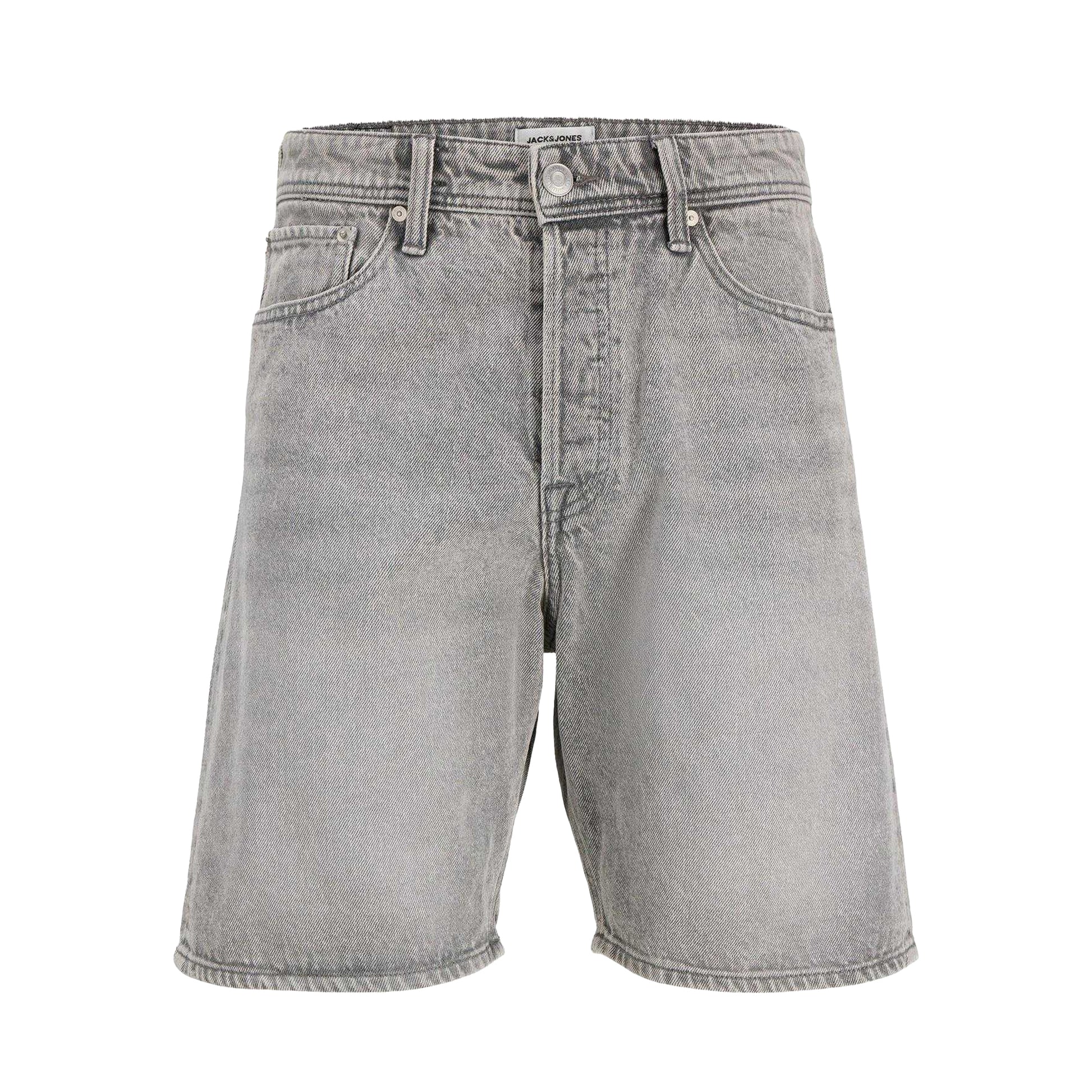 Grey Denim - Front - Jack And Jones Mens Tony Denim Loose Fit Shorts