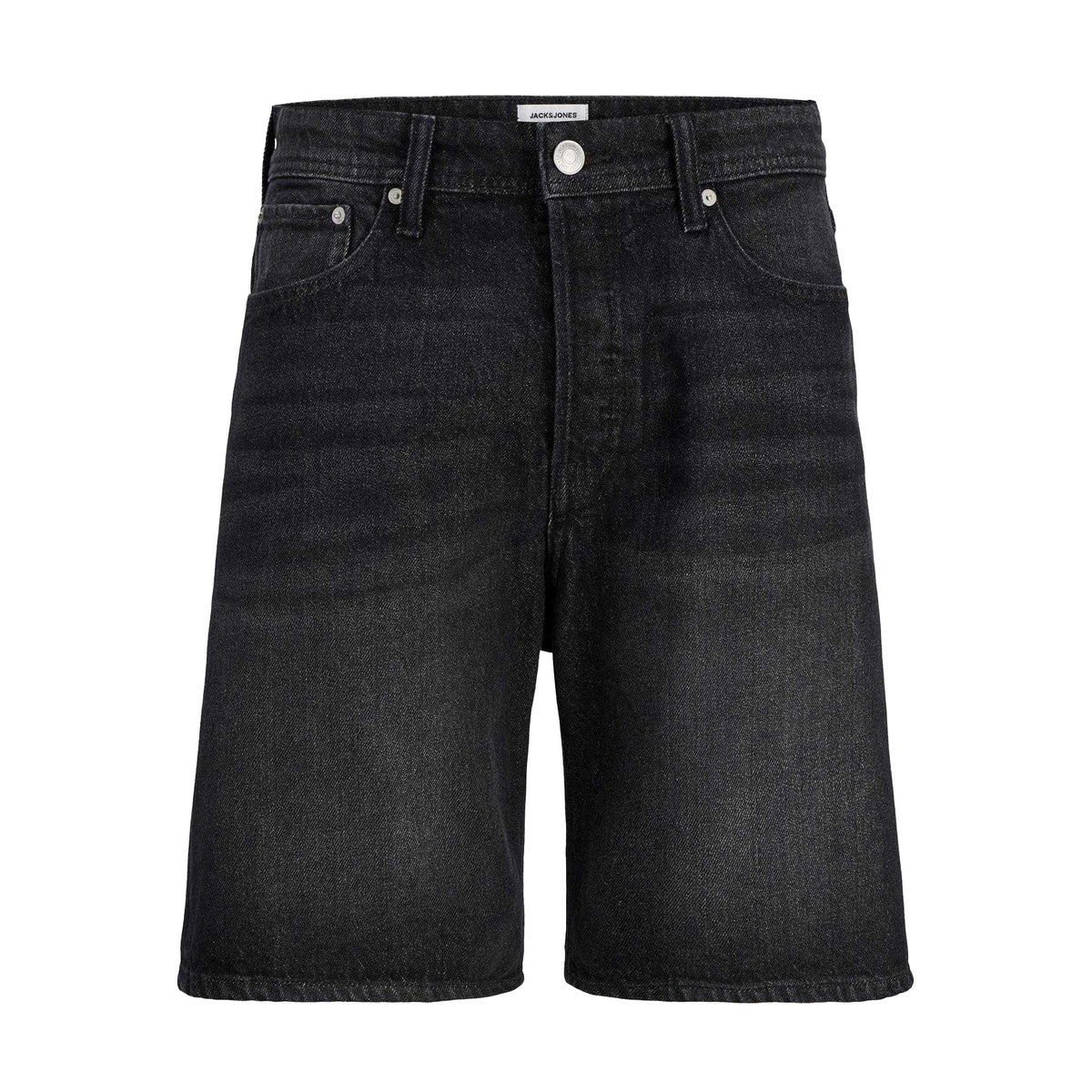 Black Denim - Front - Jack And Jones Mens Tony Denim Loose Fit Shorts