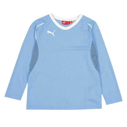 Blue - Front - Puma Childrens-Kids V5.08 Logo Performance Long-Sleeved T-Shirt