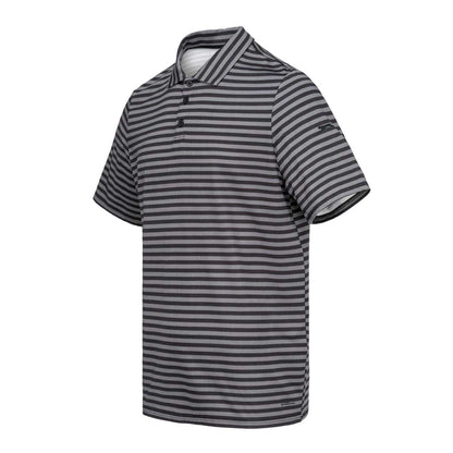 Black - Side - Slazenger Mens Stripe Polo Shirt
