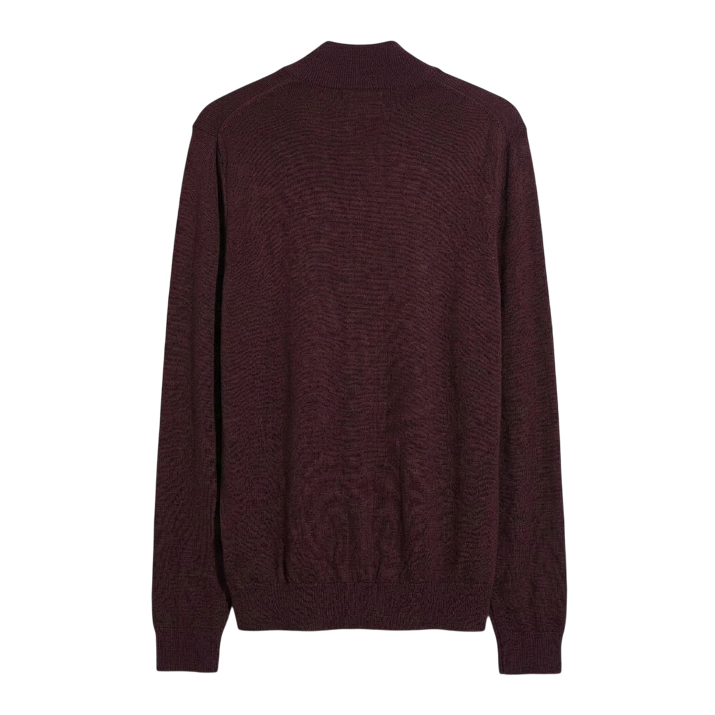 Burgundy - Back - Farah Mens Zip Neck Sweater Top