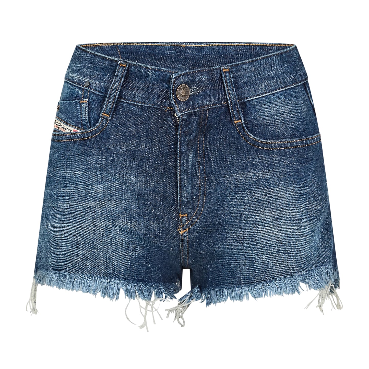 Blue Denim - Front - Diesel Womens-Ladies Rifty Denim Jean Shorts