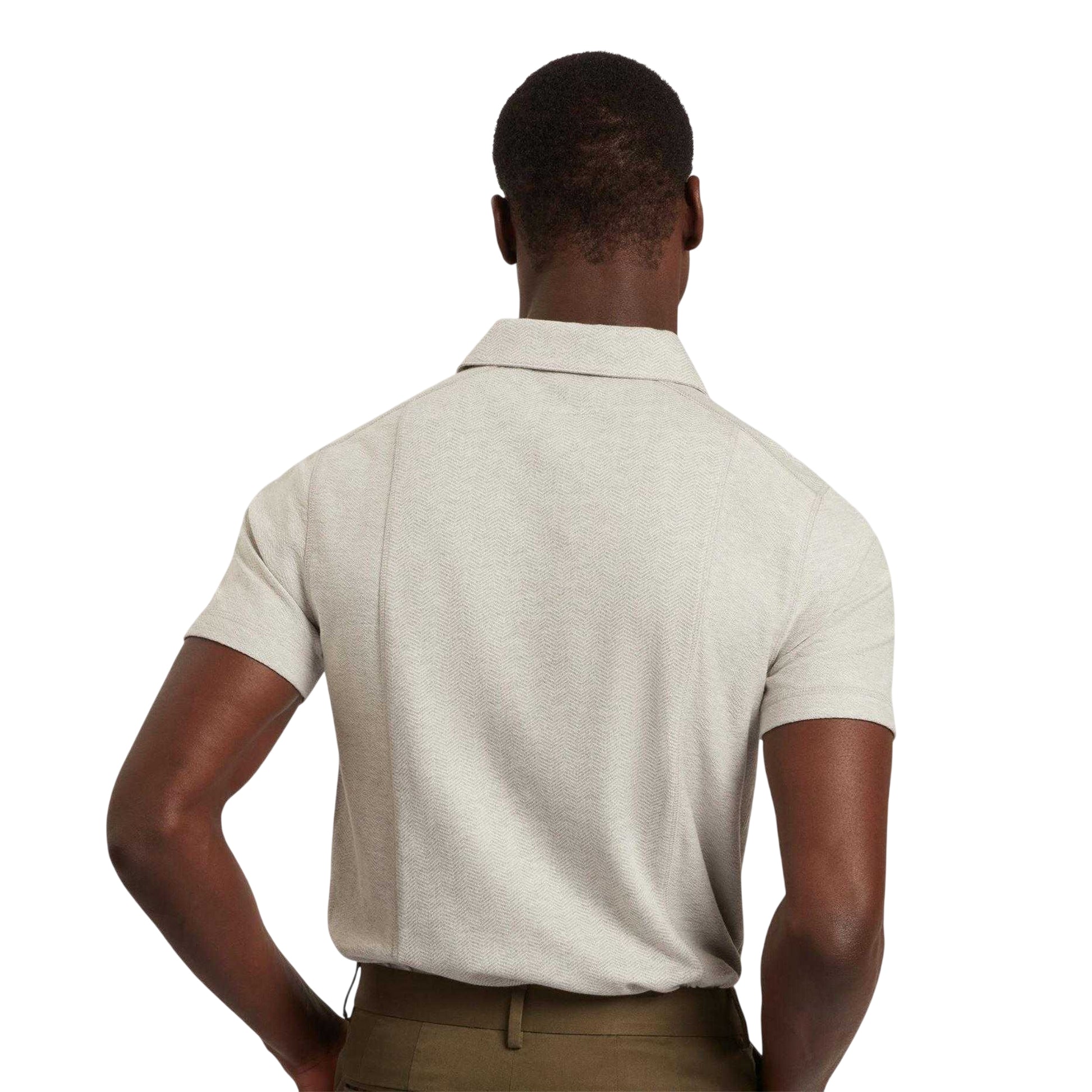 Light Grey - Back - Ted Baker Mens Panpolo Bone Polo Shirt