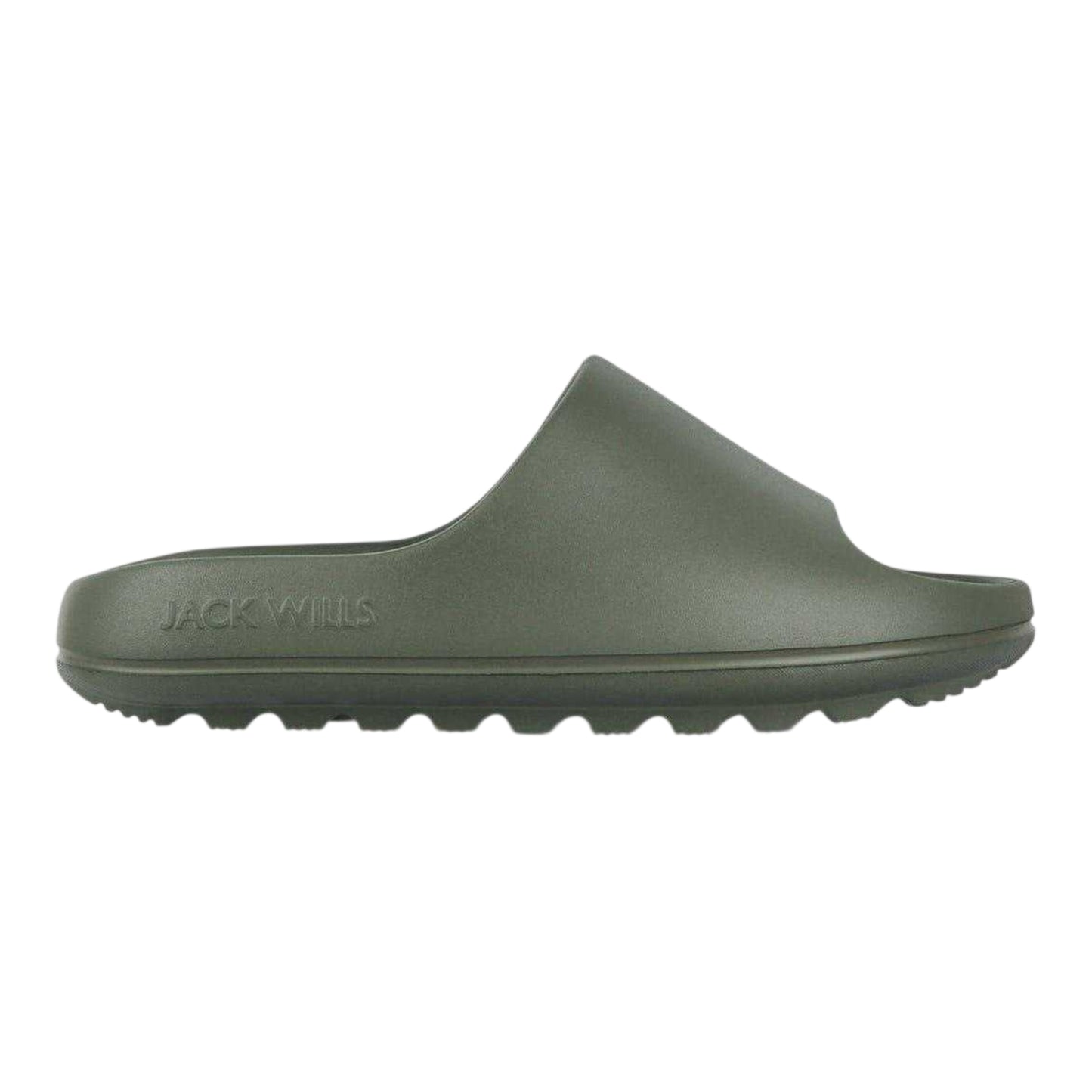 Dark Green - Front - Jack Wills Childrens-Kids EVA Wide Strap Sliders