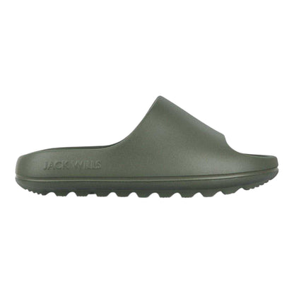 Dark Green - Front - Jack Wills Childrens-Kids EVA Wide Strap Sliders