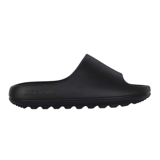 Black - Front - Jack Wills Childrens-Kids EVA Wide Strap Sliders