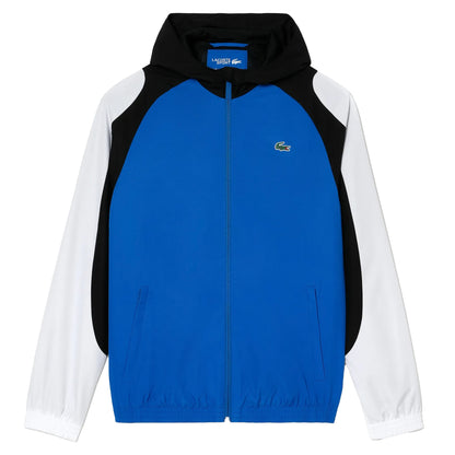 White-Blue-Black - Front - Lacoste Mens Sport Colour Block Tennis Jacket