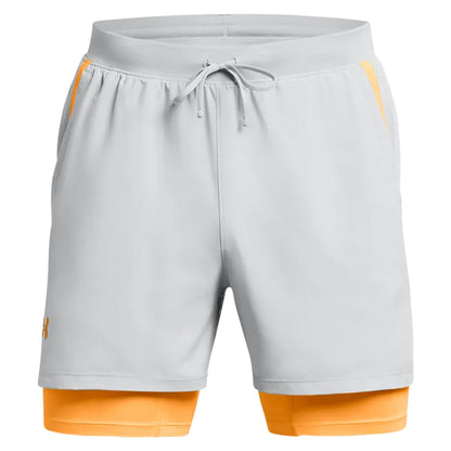Grey - Front - Under Armour Mens Launch 2 in 1 Shorts