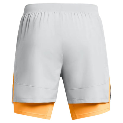 Grey - Back - Under Armour Mens Launch 2 in 1 Shorts
